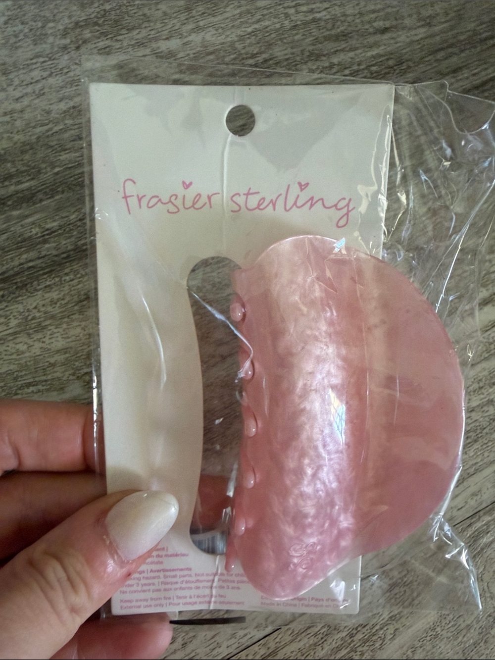 Frasier Sterling Pink Shell Hair Claw Clip